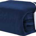 Electric Heated Blanket 72"x84" Full Size Coral Fleece - 4 Heat Settings & 10H Auto Shut Off for Safe Overnight Use, Fast Heating, Machine Washable for Bed, Couch, Office - Dark Dlue