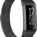 ZWGKKYGYH Bands Compatible with Fitbit Charge 4 and Charge 3 for Women Men, Stainless Steel Metal Mesh Magnetic Band Replacement Accessories Bracelet Strap with Unique Magnet Lock, Black Small