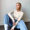 OQQ Womens 3 Piece Long Sleeve Tops Crew Neck Stretch Fitted Underscrubs Layer Tee Shirts 2025 Casual Outfits (S)