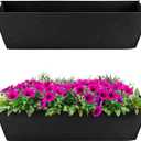 Adnee 2 Pcs 24 Inch Fabric Plant Window Box Liners-Rectangular Non-Woven Planter Basket Liner-Black Felt Flower Hanging Basket for Outdoor Garden Wall Hanging Planter Flower Vegetables