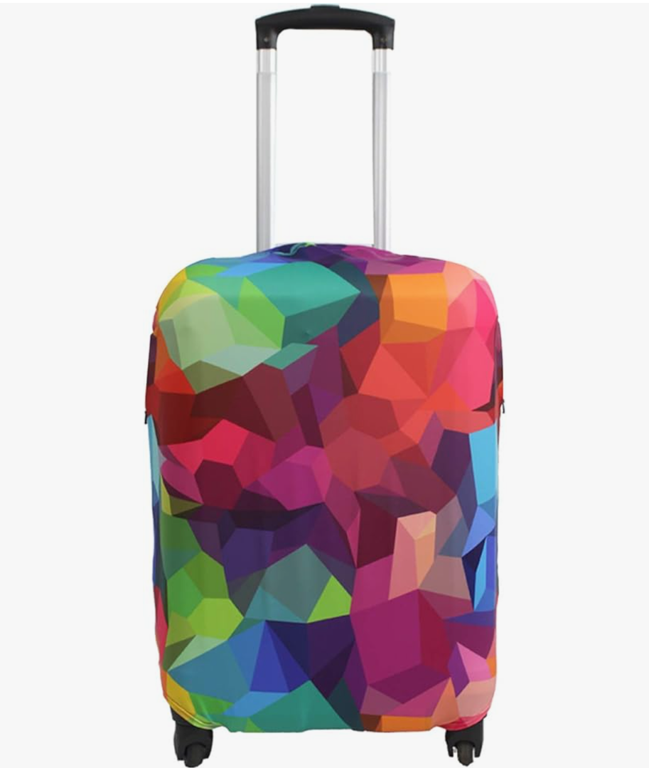 Explore Land Travel Luggage Cover Suitcase Protector Fits 23-26 Inch Case (Geometry, M)