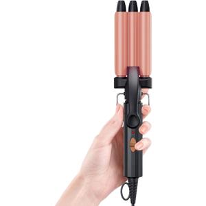 Hair Waver for Short Hair, 1/2 Inch Mini Crimping Iron for Tight Beach Waves, Small Crimper with Argan Oil Infuse Barrels, Easy to Use (Rosegold)
