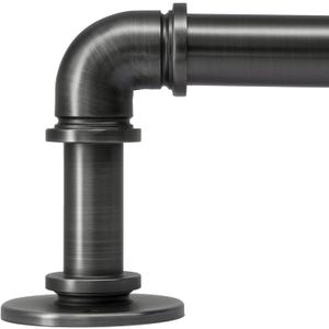 Industrial Curtain Rods 18 to 45 in,Wrap Around Rods, Adjustable Curtain Pole,1 in Diameter Pipe Wall or Ceiling Mounted,for Living Room(Antique Nickel 18 to 45)