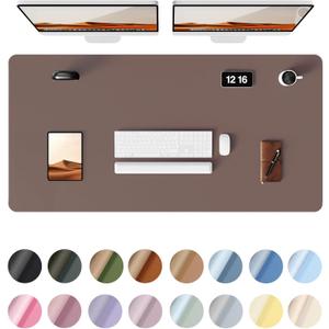 YSAGi Leather Desk Protector, Office Mat, Large Mouse Mat, Non-Slip PU Leather Blotter, Laptop Desk, Waterproof Writing Pad for Office and Home (Chocolate, 47.2" x 23.6")