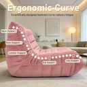 Trenda Bean Bag Chair for Adults, High-Density Foam, Corduroy, Pink | Togo chair with dual-layer foam, providing body-contouring support for reading, gaming, reclining and everyday lounging, Single