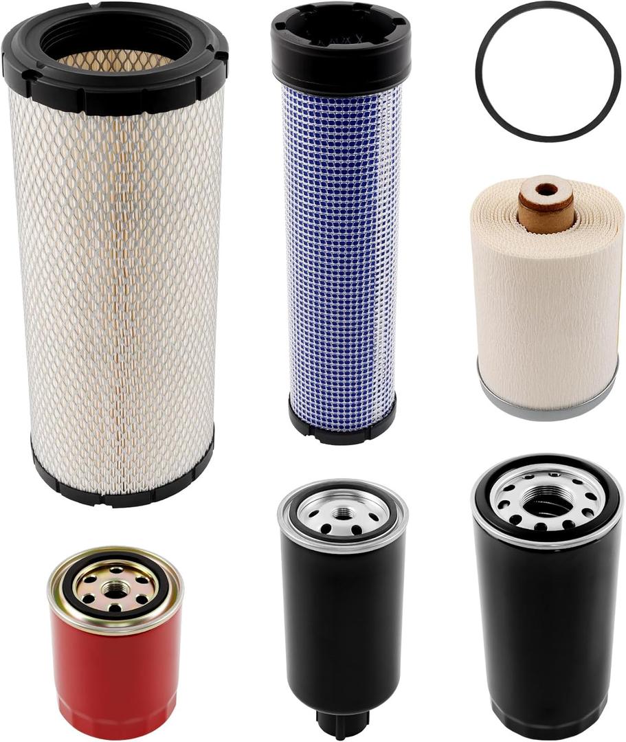 Air, Fuel, Oil & Hydraulic Filter Kit (6 Pack) Compatible with Mahindra 4540 4550 TractorsReplaces OEM# 006000455F1, 006000456F1, E006018618D1, 001081778R93, 006017310B1, 000013427P04
