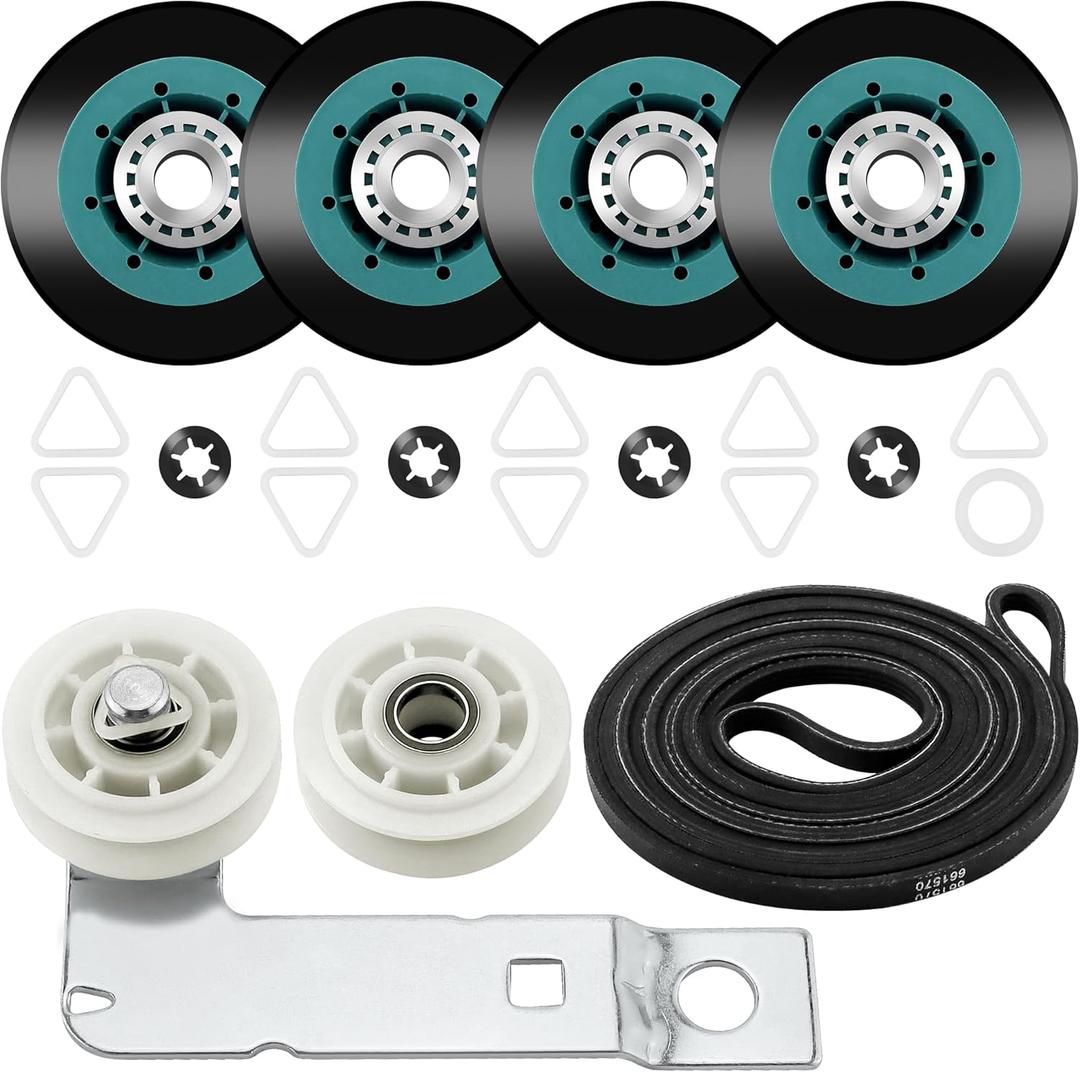 UPGRADED WPW10314173 4392067 Dryer Repair Kit & W10837240 Dryer Idler Pulley Replaces Whirlpool Cabrio Duet Maytag Bravos XL Dryer Parts MEDB835DW4, Includes W10314173 & 661570V & 279640 by AMI PARTS