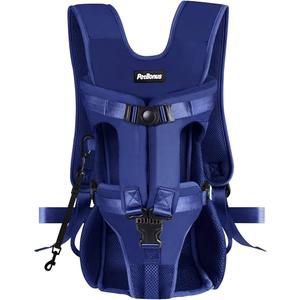 PetBonus Pet Front Dog Carrier Backpacks, Adjustable Pet Backpack, Legs Out Easy-fit Puppy Chest Carrier for Medium Small Dogs, Hands Free for Hiking, Cycling (Navy, S)