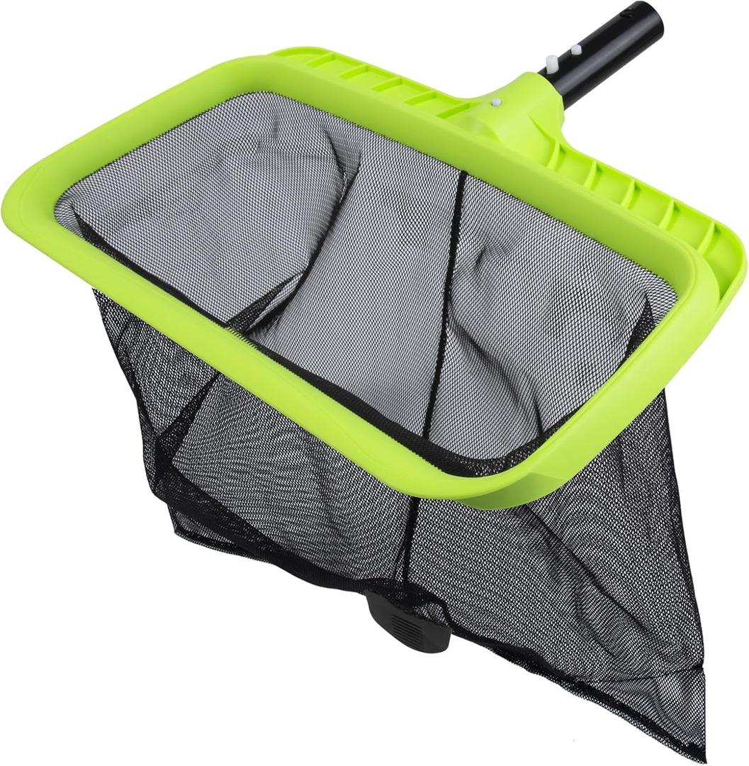 Sepetrel Swimming Pool Leaf Skimmer Net,Reinforced Frame Deep Rake Net (Plastic Edge)
