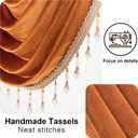 VOGOL Bright Orange Swag Valances for Farmhouse, Soft Touch Thick Fabric Waterfall Valance for Nursery, Privacy Swags Curtains for Living Dining Room, 110 Inches Wide, 1 Panel