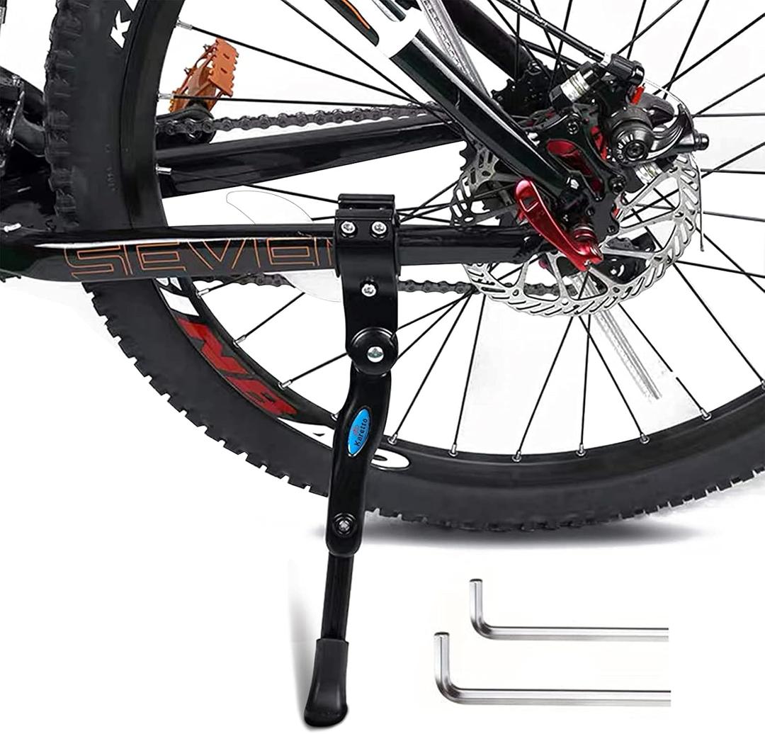 Bike Kickstand Adjustable Rear Side Aluminum Alloy Bicycle Stand Fit for 1618" 20" 22Bike Kick Stand for Mountain Bike Road Bicycles Kickstand