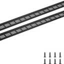 uxcell Rectangle Ventilation Grille, Aluminum Alloy Mesh Air Vent Cover Louvered Ventilation Cover with Mounting Screws for Cabinet Shoe Closet (600x60mm/24"x2", Black)