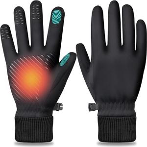 Winter Gloves for Men and Women in Cold Weather - Thermal Gloves with Touchscreen Fingers, Water Resistant Warm Gloves for Running, Bike and Hiking (Medium, Black)
