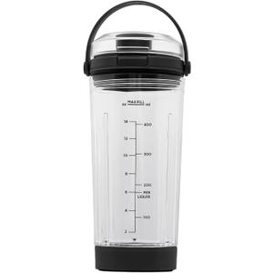 18 oz Vessel Replacement Compatible with Ninja Blast Portable Blender, Replacement 18oz Cup with Sip Lid & Bottom Cap for Ninja Portable Blenders BC151BK BC151NV BC151WH BC151CR BC151EM,PC,Black