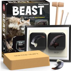 Beast Fossil Dig Kit Excavate Life-Sized Wolf Claw & Eagle Claw Replicas STEM Authenticated Science Kit for Kids Educational Gift for Boys & Girls Ages 6+