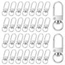 30PCS Metal Lobster Claw Clasps, Lanyard Swivel Snap Hooks with Key Rings, Heavy Duty Metal Keychain Clip, DIY Accessories for Bag Key Chains Connector Jewelry Making (Silver)