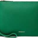 DORIS&JACKY Lambskin Leather Wristlet Clutch Purse For Women Large Soft Designer Wallet With Strap