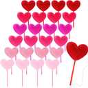 Zhanmai 24 Pcs Heart Shape Pom Pom Ballpoint Pens Colorful Fluffy Ball Pen Bulk for Teacher Women Office Party Supplies Wedding Gift