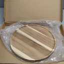 16" x 11.8" Oval Wood Decorative Tray with 58" Bead Garland, Farmhouse Coffee Table & Kitchen Island Dcor, Rustic Brown Entryway Console Tray for Styling, Candles & Small Items