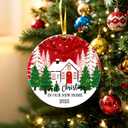 4 x 2025 New Home Ornament, First Christmas New House Ornament, Housewarming Gifts New Home, Acrylic Hanging Christmas Ornament First House Gift for Women Housewarming Xmas Tree Holiday Decoration