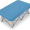 KAMPKEEPER Camping Cot,Camping Cots for Adults,Folding Camping Cot with Inflatable Air Mattress and Carry Bag,for Outdoor Travel Camp Beach Vacation (not Included The Airpump) (Twin, Blue)