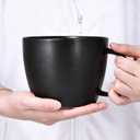 Matte Black Big Coffee Mug 30 oz Ceramic Tea Cup Extra Large Soup Bowl with Handle Microwave Safe, Gifts for Men Women Mom Dad Boyfriend Husband Wife or New Kitchen House Warming Presents