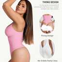 FeelinGirl Shapewear Bodysuit for Women Tummy Control Waist Bodysuit Thong Shapewear Body Shaper Going Out (Pink, XL)