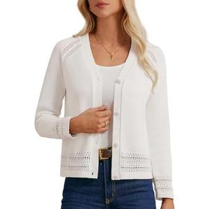GRACE KARIN Cotton Cropped Cardigan Sweater for Women Lightweight V neck Button Up Sweater Spring Summer Fashion Clothes 2026