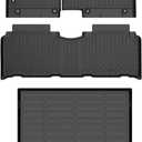 Floor Mats & Cargo Liner Custom for 2025 Hyundai Ioniq 5 with Unmovable Console, All Weather Protection TPE Automotive Floor Liners Fits Front& 2nd Row Set Accessories, Black
