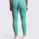 Aoxjox Workout Seamless Leggings for Women High Waisted Fitness Yoga Contour Sculpt Pants 22" (Blue)