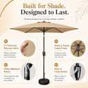 9ft Outdoor Patio Umbrella for Garden Lawn Deck Backyard Pool, T