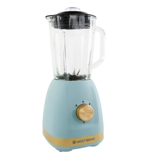 West Bend Timeless 5 Speed Multi-Function Blender, 48 oz Glass Jar, with Travel Cup