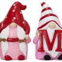Valery Madelyn 4Pcs Valentines Gnome Decorations, Resin Gnome Family Tiered Tray Decor, Red Pink Sweet Gnome Table Decor, Valentines Gifts for Him Her Wedding, 3.1 Inch (Medium)