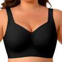 Wireless Minimizer Jelly Bras for Women No Underwire Plus Size Bra with Support Lift Full Coverage Comfortable Seamless Bra, S