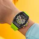 TEARTRACE Watches for Men Original Analog Quartz Waterproof Sport Mens Watches Tonneau Chronograph Luminous Fashion Unique Casual Watch with Silicone Strap