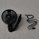 Gaiatop Baby Stroller Fan, 4000mAh Oscillating Mini Portable Fan with Light, 4 Speeds Battery Operated Small Handheld Desk Fan, 360 Rotate Flexible Tripod Clip On Fan for Car Seat Crib Travel Black
