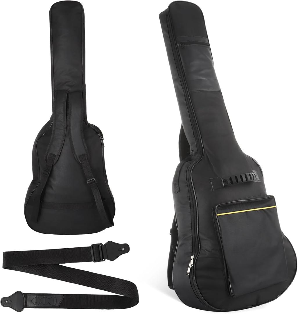 Lnrueg 41 Inch Acoustic Guitar Gig Bag with Adjustable Guitar Strap, Waterproof Guitar Backpack 5mm Thick Padding Sponge, Guitar Case Bag with Back Hanger Loop and Shoulder Straps