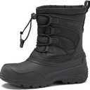 LONDON FOG Kenji Snow Boots for Kids - Insulated Waterproof Winter Girls and Boys Snow Boots Size Little Kid and Big Kid 11 to 7 Kids Winter Boots for Boy or Girl (Black), Size: 5 Big Kid
