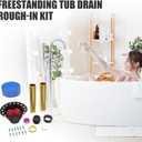 ABS Freestanding Tub Drain Kit, Bathtub Drain Rough-in Kit，Compatible with Freestanding Bathtubs, Floor Mounted Bathtubs and Island Bathtubs, with ABS Plastic Adapter and Brass Tail Pipes