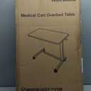 Vaunn Medical Pneumatic Adjustable Overbed Bedside Table With Wheels (Hospital and Home Use)