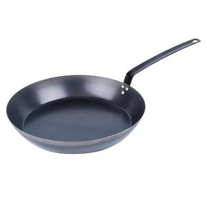Restaurantware-Met Lux 16 Inch Fry Pan, 1 Lightweight Frying Pan - Induction-Ready, Triple-Riveted, Black Carbon Steel Cooking Skillet, Durable, For Searing, Sauteing, And Browning Food