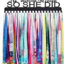Goutoports Medal Holder Display Hanger - She Believed She Could She Did - Personalized Medal Wall Hanger for Sport Race Runner Sturdy Black Steel Metal Over 60 Medals Easy to Install