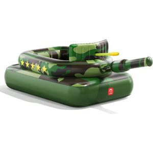 QPAU Inflatable Tank Pool Float for Adults & Kids Ride-On Camouflage Floaty with Water Cannon, Swim Raft Toy for Boys Girls, Lake Beach Backyard Party Floaties
