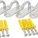 Stainless Steel Ceiling Hooks & Wall Hangers - Heavy Duty M6 Screw Mount, Rust-Proof Anchor Straps for Garage, Outdoor, Storage (4-Pack), M6 J Hook