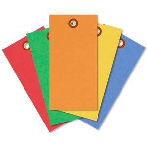 SmartSign (Pack of 1000) 4.75 x 2.375 inch Multi Colored Blank Tyvek Shipping Tags with Metal Eyelets, Size #5, 8 mil Thick Tyvek