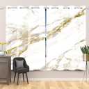 42x63inches Abstract Marble Blackout Window Curtain Grey and Golden Crack Marble Texture Curtain Drapes 2 Panels Thermal Insulated Noisy Reducing Curtain for Bedroom Kitchen Cafe Home Decor (#1)