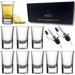A&A Wonders 1.5 Oz Shot Glasses Set Of 8 With Heavy Base - Shot Glass Set, Weighted shotglass - For Vodka Tequila Shot Glasses Gift Box (Set of 7)