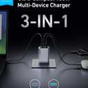 Anker Prime Charger, 100W 3-Port GaN USB C Charger Block, Foldable and Compact for MacBook, iPad, iPhone 17 Series, Galaxy S24/S23, and More