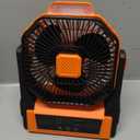 Portable Fan Rechargeable, 20000mAh Battery Powered Desk Fan with LED Lantern, Battery Operated Personal Tent Fans for Camping, Travel, Home, Bedroom, Jobsite, Beach Vacation Essentials (Orange)