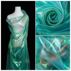 Sheer Organza Fabric Iridescent -3.3 Yard Long,59-Inch Wide for DIY,Sewing Crafts,Wedding and Party Decorations,Tulle,Gauze,Fabric Decorative Edge,Handicraft EnthusiastsDark Green